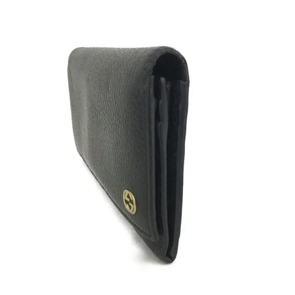 Gucci Black Leather Continental Wallet with Gold Logo - Picture 3 of 8